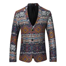 Blazer imprimé de Style africain pour hommes, veste de costume à deux boutons, Slim Fit, Style ethnique, Streetwear, manteau, blaser masculino 