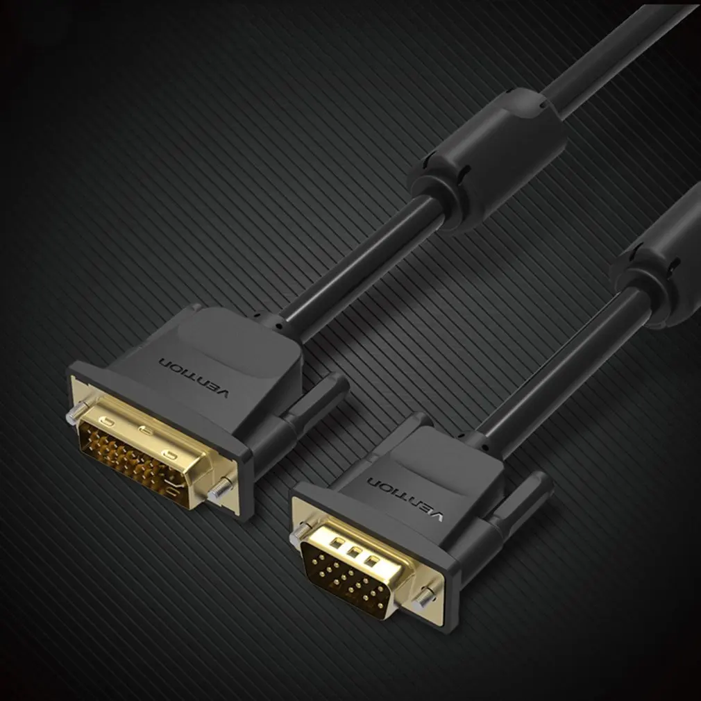 Vention DVI To VGA кабель DVI 24+ 5 Pin папа-папа 1080P HD видео кабель адаптер высокоскоростной DVI кабель для монитора проектора