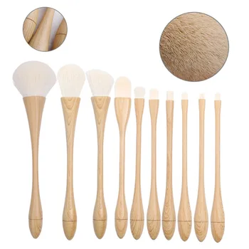 

Bamboo Handle 10 Make-up Brushes Set Beauty Tools Eye Make-up Brush Wood Bamboo Handle Make-Up Brush t