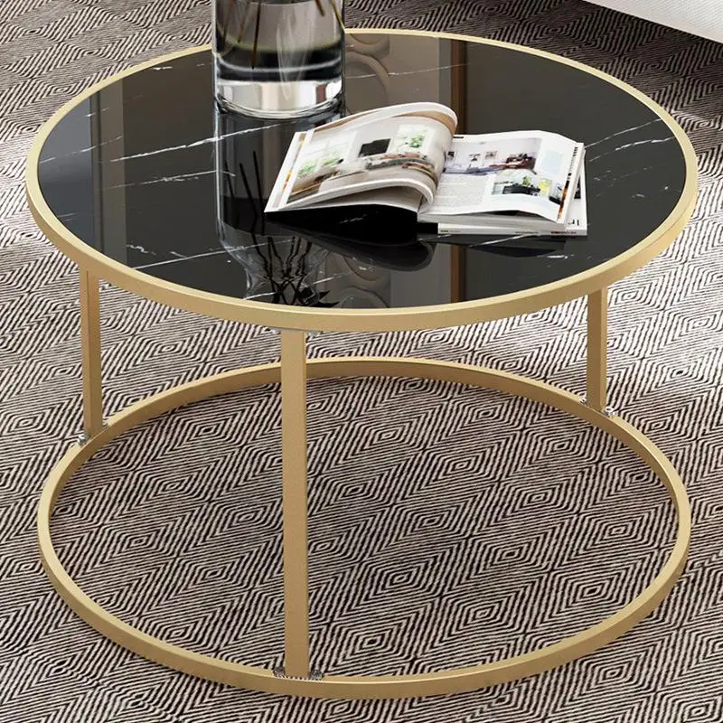 Tea Table End Table For Office Coffee Table Wooden Round Marble Magazine Shelf Small Table Movable Bedroom Living Room Furniture