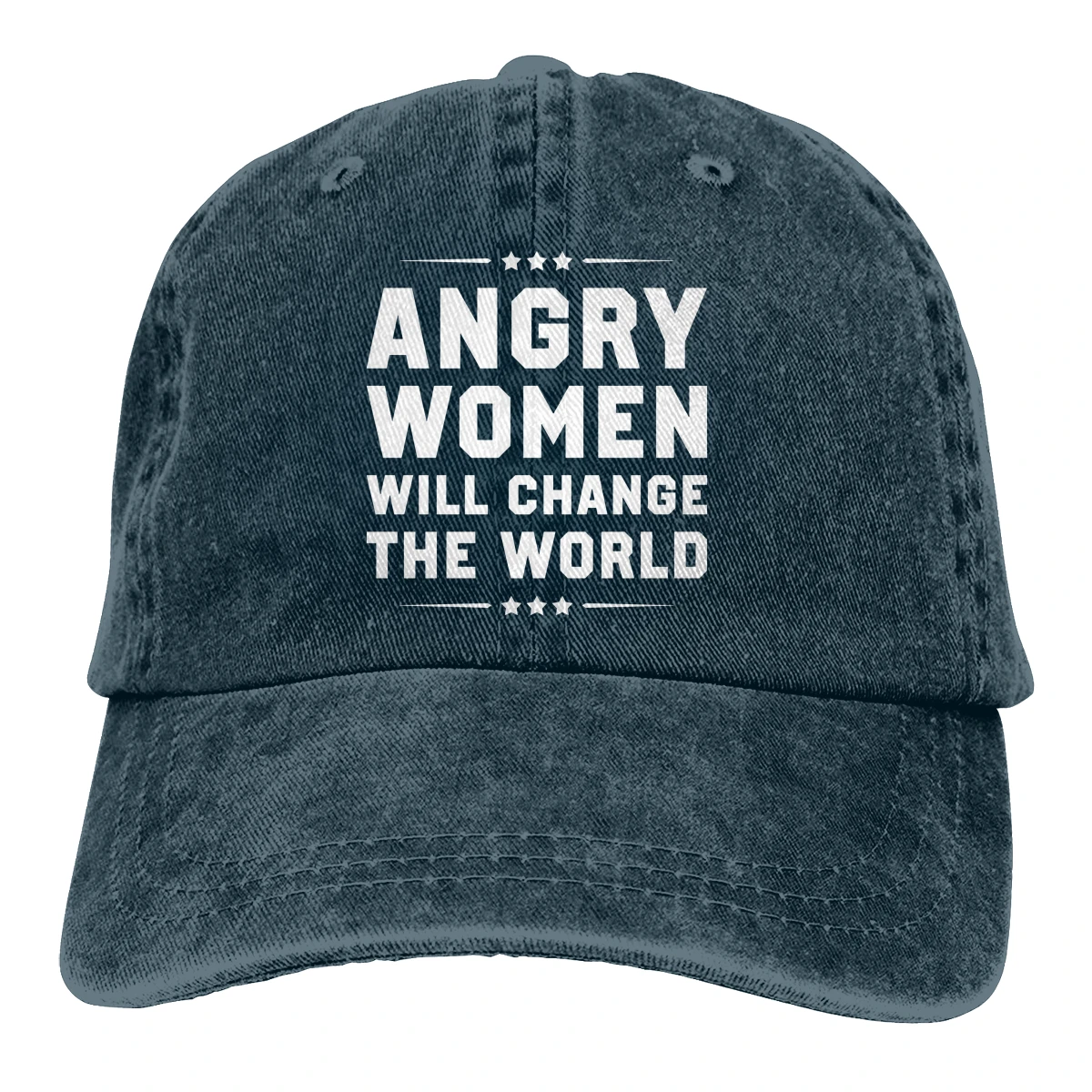 Angry women изменит мир Casquette черный унисекс Мужские Женские джинсовые бейсболка с ремешком кепки Регулируемый Гольф папа шляпа