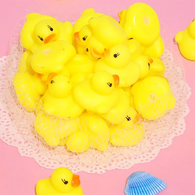 12pcs Baby Bathroom Water Pool Funny Toys for Girls Boys Gifts Kawaii Mini Colorful Rubber Float Squeaky Sound Duck Bath Toy 6