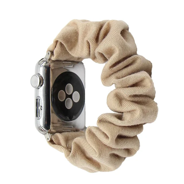 Cotton Elastic Scrunchies Smart Apple Watch Band 5 4 42mm 38mm For Girls Women Cotton Bands 40mm Series 5 4 3 2 1 44mm 40mm SWB 52