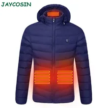 Мужская одежда, зимний плотный пуховик, модный, умный, USB, Abdo, мужская, с вырезом сзади, четыре, с электрическим подогревом, теплая, хлопковая одежда 1128