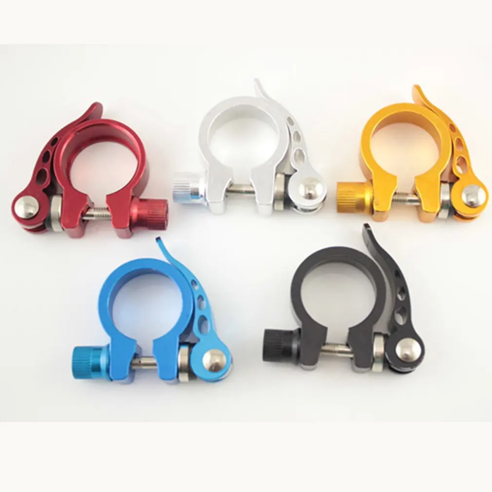 Mountain Bike Seat Pipe Clamp Bicycle Shelf Seat Pipe Clamp Lock Quick Release Buckle Aluminum Seat Pipe Clamp