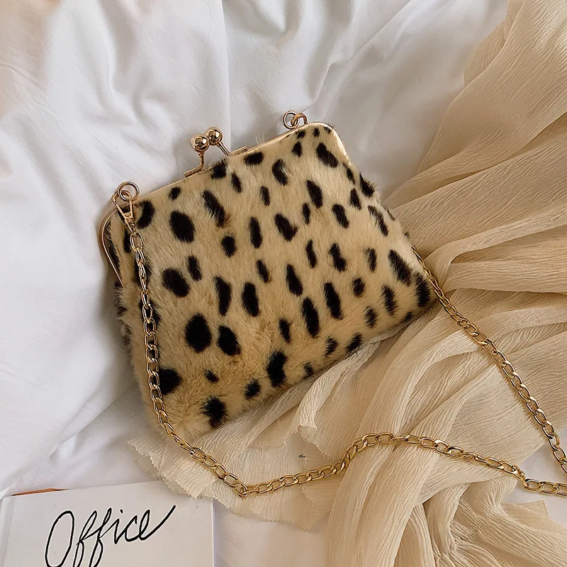 Solid Women's Shoulder Bag Female Handbag Small Totes Designer Messenger Fashion Chain Hasp Leopard Clutch New Women Bags