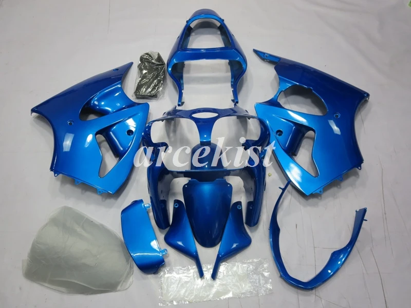 4 подарки ABS мотоцикл полный обтекатель комплект подходит для kawasaki Ninja ZX-6R 636 6R 00 02 01 2000 2001 2002 кузов набор синий