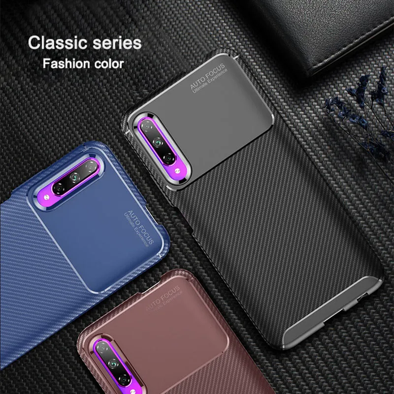 

Carbon Phone Case for Huawei Honor 9X 8X 8C 8A 8S 10 20 Lite Play Y5 Y6 Y7 Pro Y9 Prime P Smart Plus Z 2019 Case Cover Silicone