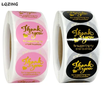 

Pink/Black Gift Sealing Sticker 500pc Hot Gold Thank you Love Design Diary Scrapbooking Stickers Festival Party Gift Decor Label