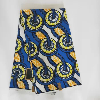 

Blue Circle Printed African Wax Cloth Fabric For Dress Skirt Suit Ankara Nigerian Wax Cloth Fabric Real Wax Fabric FP6136