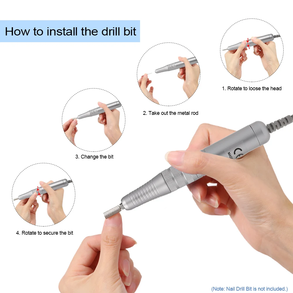 

Electric Nail Drill Machine for Manicure USB Port Nail Drill Pen 15000rpm Portable Easy to Operate Adjustable Speed