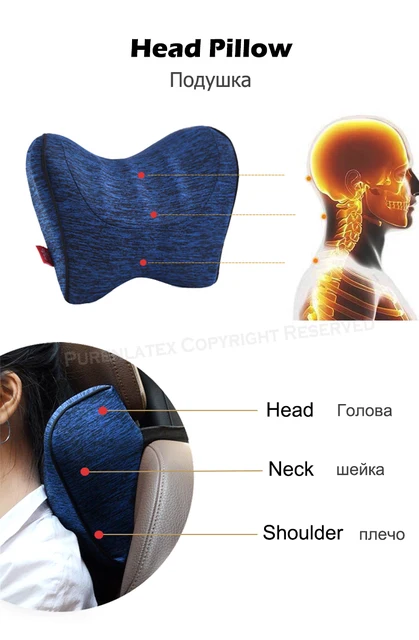 Purenlatex Car Pillow Auto Seat Cushion Memory Foam Orthopedic Pillow for  Office Pad Coccyx Cushion Sciatica