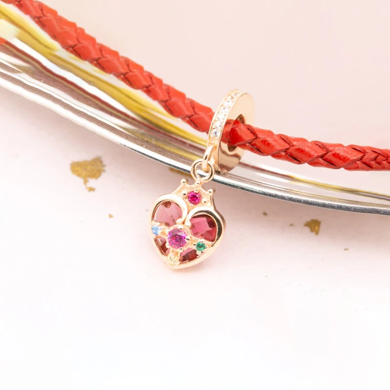 

Silver Moon 925 Silver Heart Shape Bead Fit Original Charms Pandora Bracelet Bead Jewelry Making Purple Miyuki Delica Beads