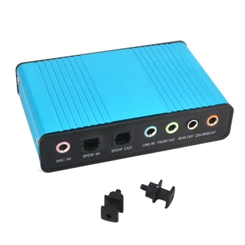 

USB 6 Channel 5.1 / 7.1 Surround External Sound Card PC Laptop Desktop Tablet Audio Optical Adapter Card Recording K song