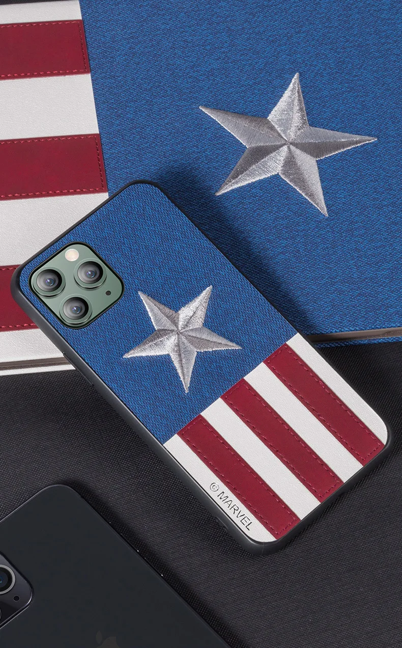 Чехол с принтом Marvel для iPhone 11 Pro Max, Роскошный чехол с вышивкой, Прошитый чехол для Apple iPhone XS XR XS MAX 7/8 Plus