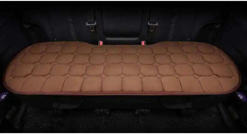 Brown 1 Pcs Универсальный плюшевый чехол для сиденья автомобиля зимний теплый искусственный мех Авто Переднее заднее сиденье со спинкой Подушка аксессуары для интерьера защита - Название цвета: Brown 1 Pcs