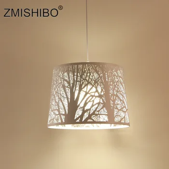 

ZMISHIBO White Iron Pendant Lamp Hollow Carving European Restaurant Dining Living Room Droplights Bar counter Decor Lighting