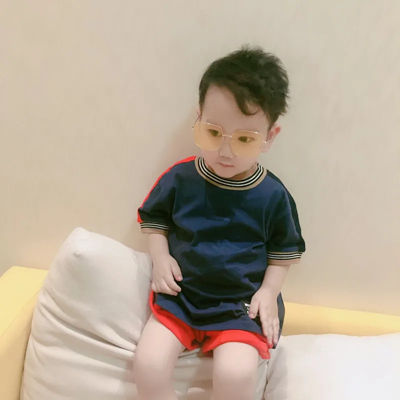 kids pocket Simple White T-Shirt Children's summer cotton T-shirt