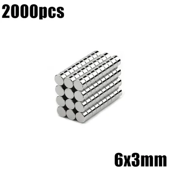 

6x3 mm Neodymium Magnet 2000pcs Mini Small Magnet Strong Powerful Permanent NdFeB Super Strong Powerful Magnetic