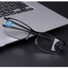 Jorkia прогрессивные очки для чтения анти-синий унисекс для мужчин и женщин мода сплав рамка TR90 мягкие ноги дальнозоркость