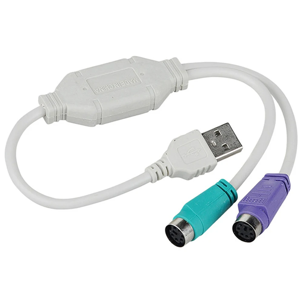 Новый 1 шт. цифровой провод USB к 2 PS/2 интерфейс кабель конвертер адаптер для