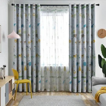

Ready Made Animal Cartoon Print Ship Pattern Curtains and Drapery for Living Room Bedroom Kitchen Door Window Treatment 421&30