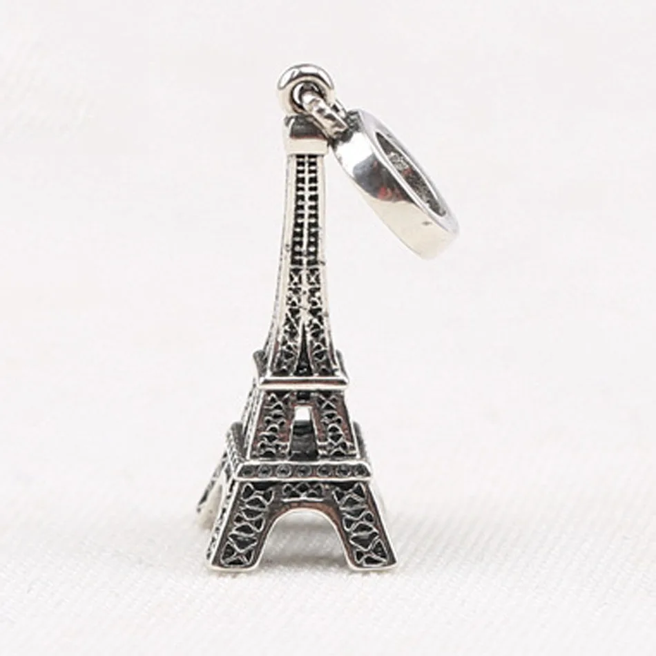 925 Sterling Silver Pendant DIY Jewelry Eiffel Tower Dangle Charm fit Pandora Bracelet Bangle Lady Girl Gift