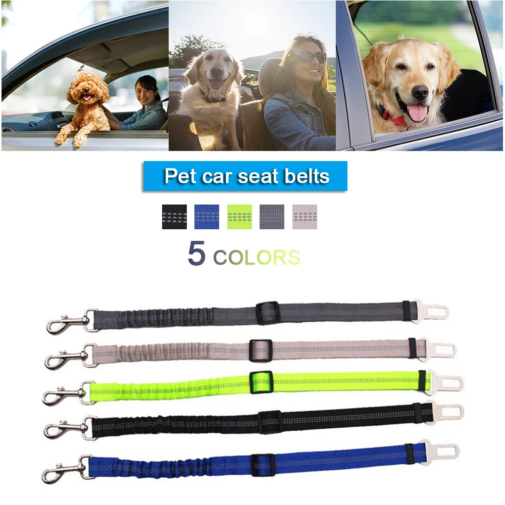 

Car Seat Belt Dog Seat Belt Dog Leash Traction Belts Cushioning Elastic Reflective Safety Rope Traction Rope Dog Pet Supplies