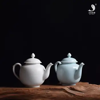 

Ceramic teapot shadow green elegant white porcelain Chinese kungfu tea set large capacity general teapot tea maker pot teaware