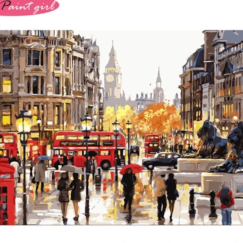 

PaintEveryday Paint By Numbers Oil Paintings Street Europe Scenery Decoration Home Gift Paint By Numbers Fast Shipping Colorful