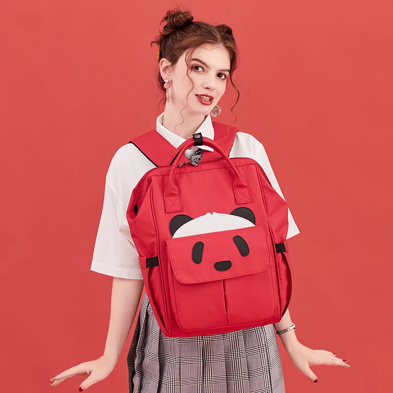 

Edison Travel Backpack Korean Mummy Bag Large Capacity Wild Fashion Simple Casual Cute Bear Backpack