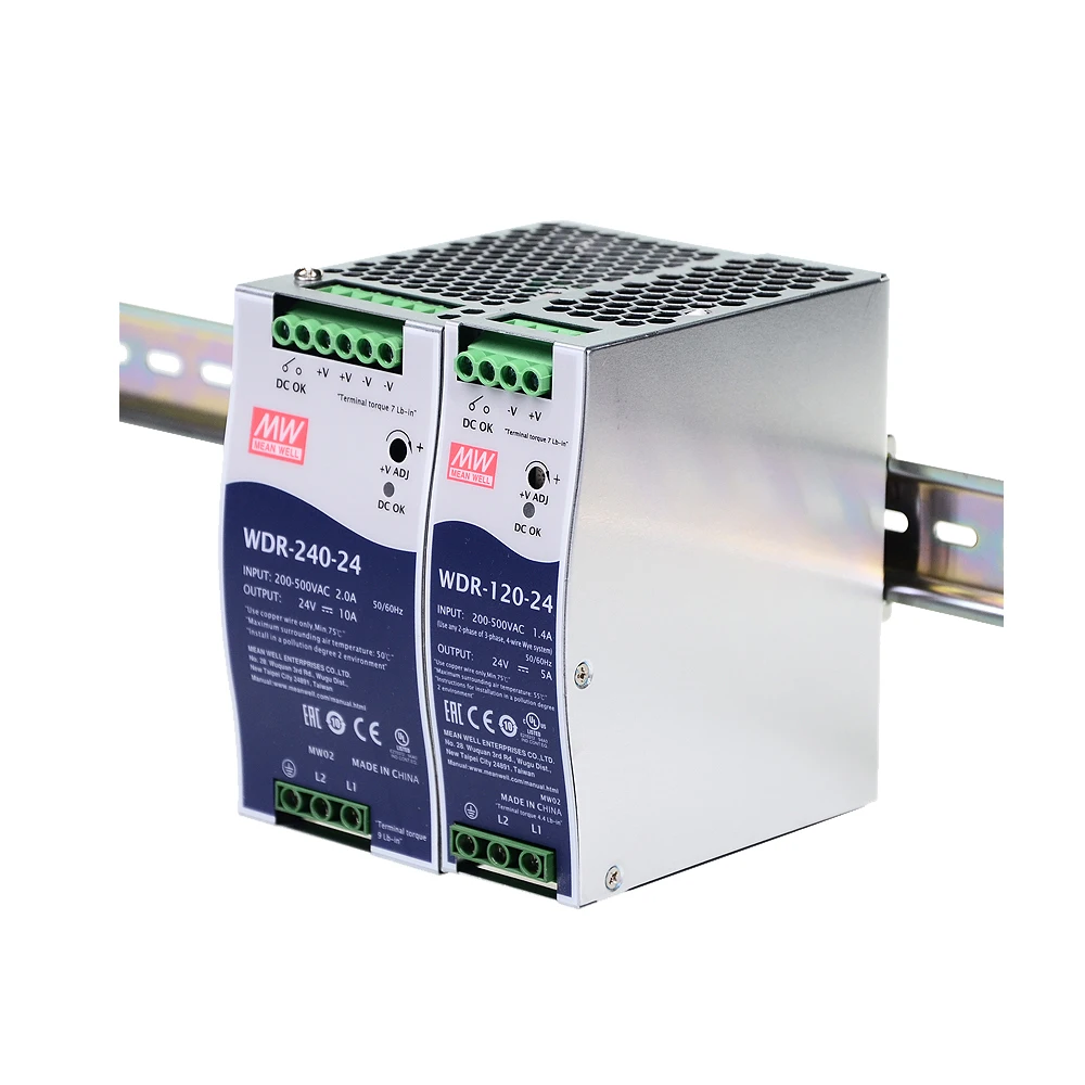 Mean Well WDR-120 series 180-550VAC входное напряжение meanwell DC 12V 24V 48V 120W одиночный выход