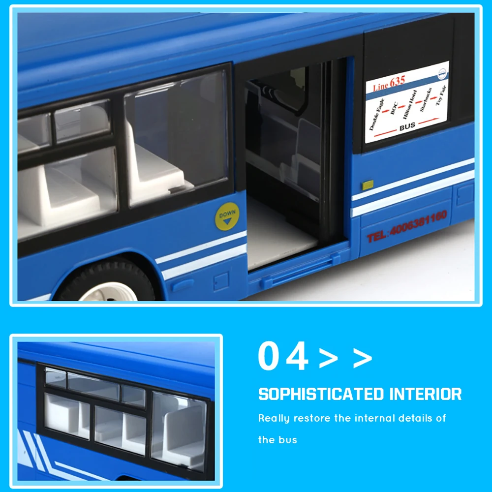 Double E Rc Bus 6 CH 2.4G Radio Controlled Car City Express High Speed One Key Start Function Sound and Light Toys Boys Children 6