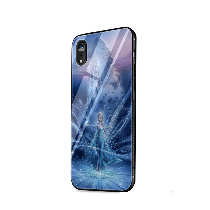 Чехол для телефона, стекло для iPhone 11 Pro X XS XR Max iPhone 6 6s 7 8 Plus 5, 5S, чехол с рисунком "Холодное сердце"