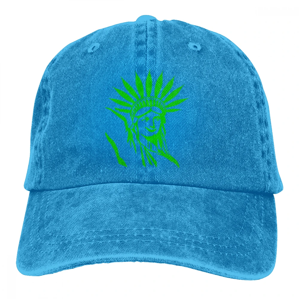Травяная Статуя Свободы травяной Горшок Лист Casquette черный унисекс Мужские Женские джинсовые бейсболка с ремешком кепки Регулируемый Гольф папа шляпа