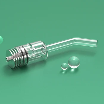 

Updated Longmada E Cigarette Motar Atomizer Wax Clearomizer Dab Vape with Long Glass Mouthpiece Top Airflow Quartz Heat Element