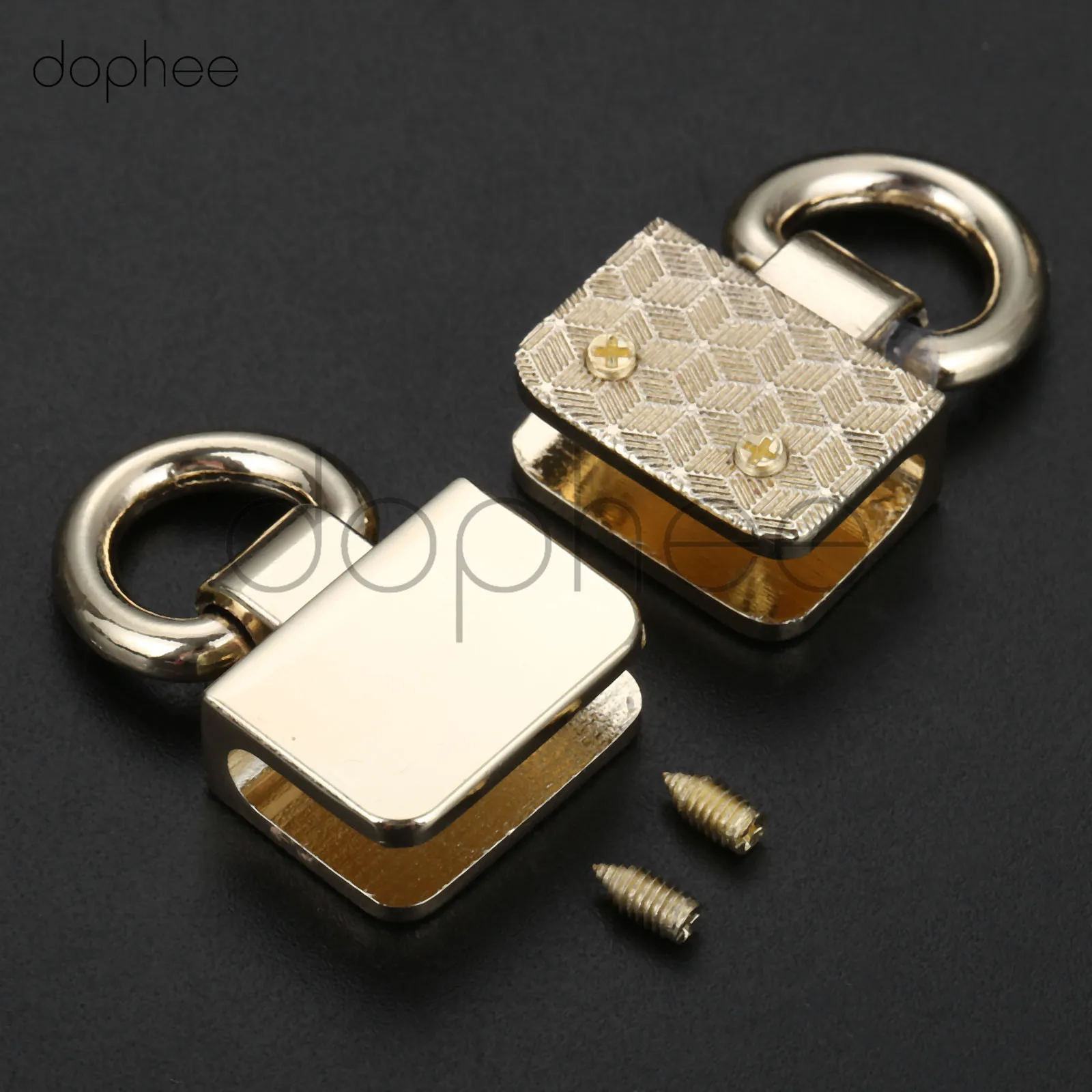 Dophee 2 шт Meetee металлические O D кольца боковой зажим Пряжка DIY обувь, одежда ремни Сумочка висячая бретель с крючками цепь - Цвет: Glod