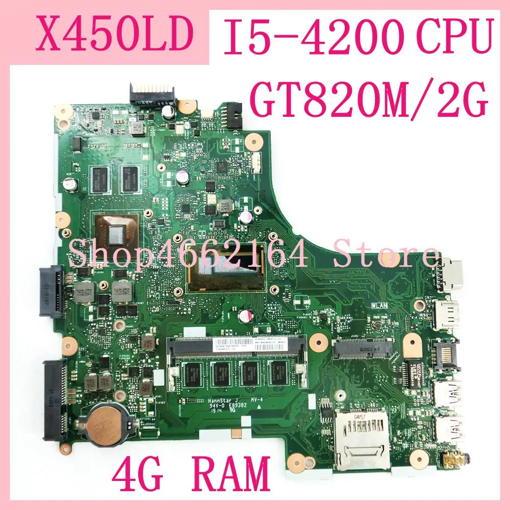 X450LD MAIN_BD._I5-4200U/AS GeForce GT820M/2G встроенная 4G ram Материнская плата Asus X450L X450LD X450LC Материнская плата ноутбука протестирована OK
