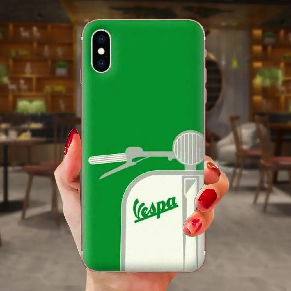 Мягкие силиконовые прозрачные чехлы из ТПУ для Apple iPhone 4, 4S, 5, 5C, 5S, SE, 6, 6 S, 7, 8, 11 Plus, Pro X, XS, Max, XR, чехол для скутера Vespa