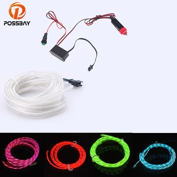 

POSSBAY 10 Colors Flexible LED Neon Strip Lamp Chasing EL Wire Atmosphere with 12V Inverter for Party and Parade Costumes
