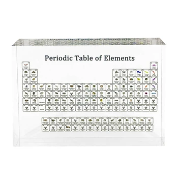 

Acrylic Periodic Table Display Kids Teaching Tool Home Decoration Crystal Chemical s Display