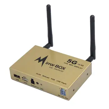 

Car WIFI Mirror Box for Android iOS Mobile Phone Navigation to LCD Monitors Universal A/V Mirror Converter 5G