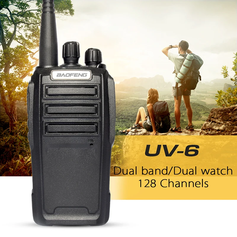 BaoFeng 5W UV-6 Walkie Talkie Portatile Dual Band VHF UHF 136-174/400-470MHz 5W BaoFeng UV-6 Two Way Radio