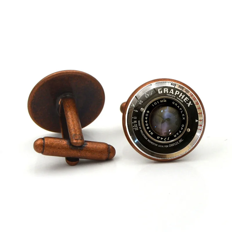 Red Copper Новые модные запонки для объектива DSLR, запонки для объектива камеры, запонки для мужских фирменных запонок - Окраска металла: Red Copper