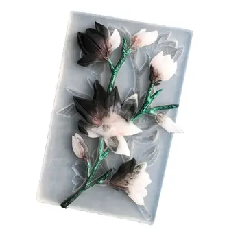 

Cherry Blossoms Tulips Flower Shaped Resin Mold DIY UV Jewelry Silicone Floral Molds Chocolate Party Cake Decor Art Craft Tools