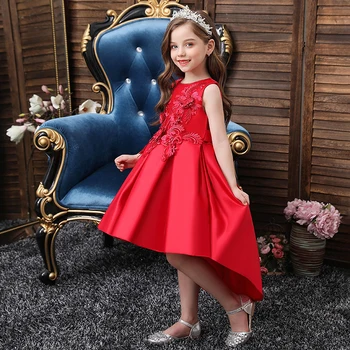 

New Christmas Girl Dress For Evening Prom Party Costume Teens Kids Princess Dress Wedding Birthday Little Girl Red Clothes 3-13Y