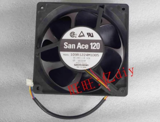 3 проводной Вентилятор охлаждения сервера Sanyo Denki 109R1224M1D05 DC 24 В 0.12A 120x120x38