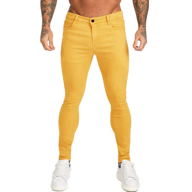 yellow slim fit jeans