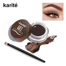 Косметическая водостойкая гелевая подводка для глаз, стойкая жидкая подводка для глаз, крем-подводка для глаз, набор для макияжа+ Черная кисть