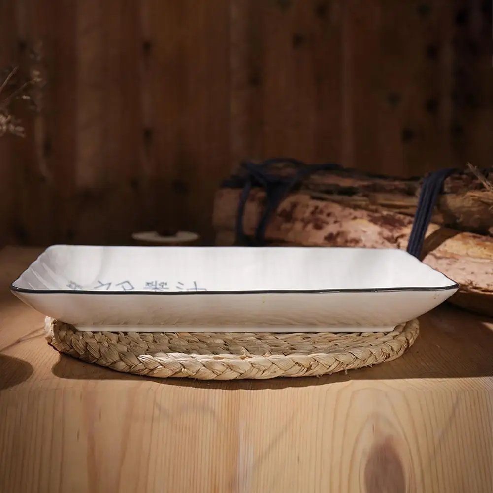IdealHouse 9 дюймов/12 дюймов прямоугольная керамическая обеденная тарелка, предметы первой необходимости, стейк, десерт, блюдо для фруктов